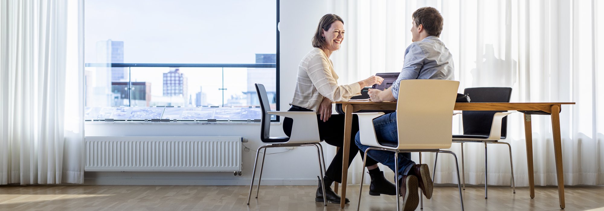 Two people in meeting