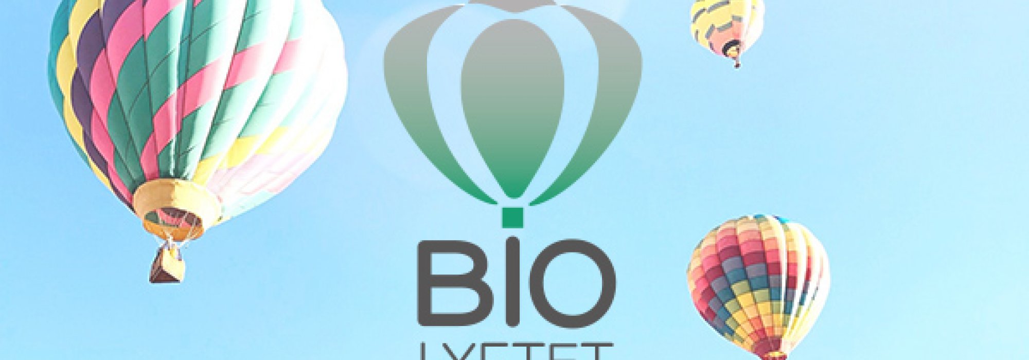 Hot air balloons and Biolyftet's logotype