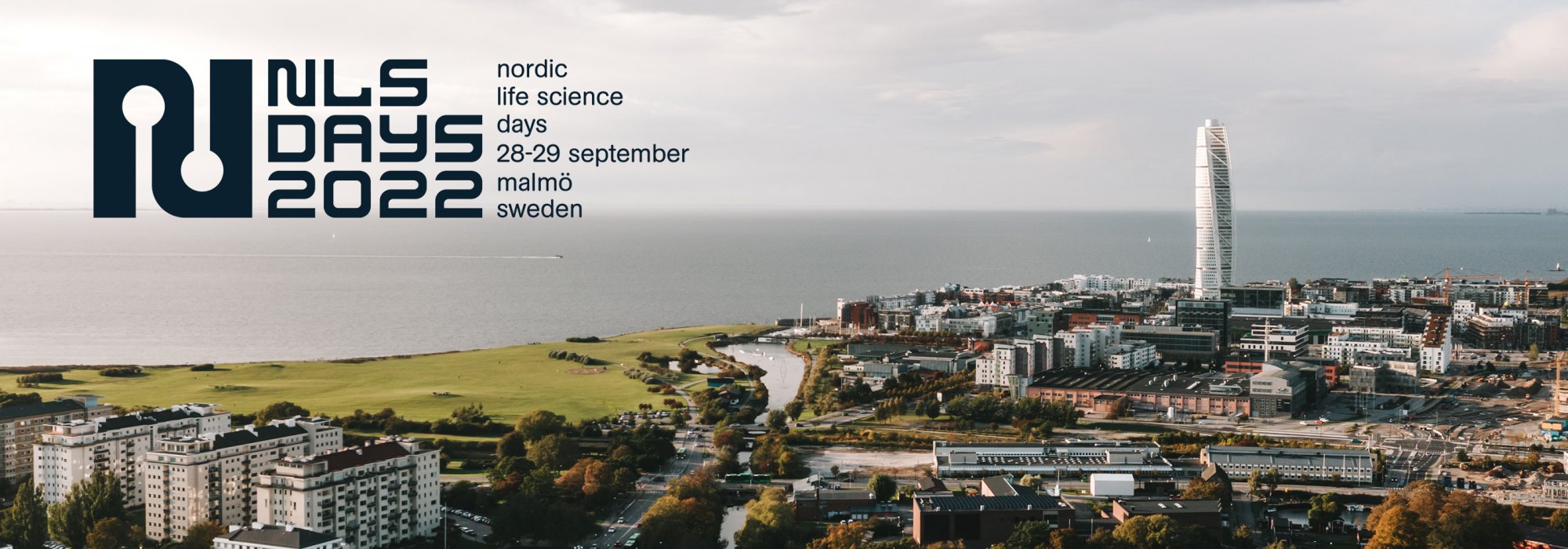 View over Malmö city with Turning Torso in the back