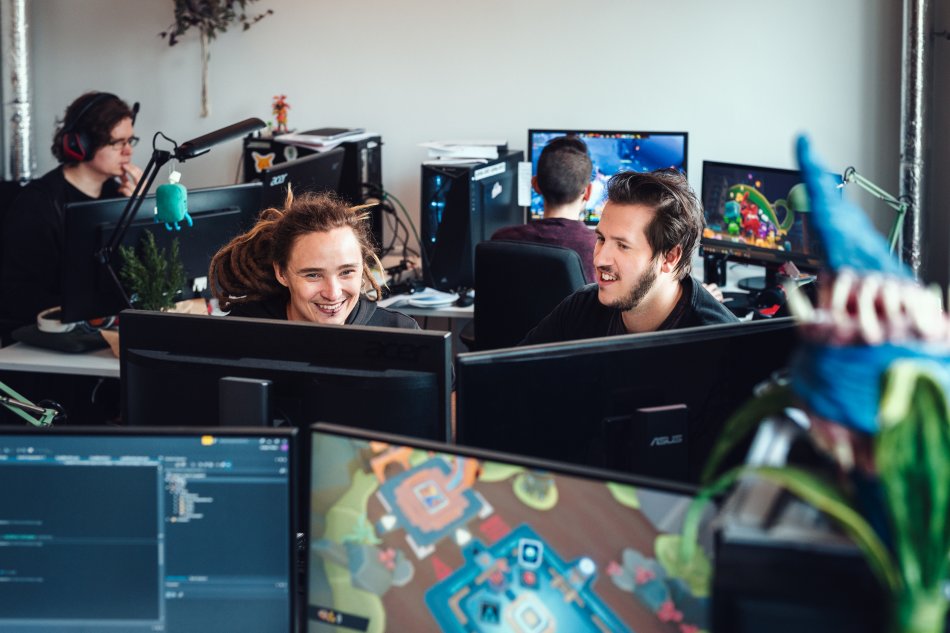 Two game developers at Dev Hub