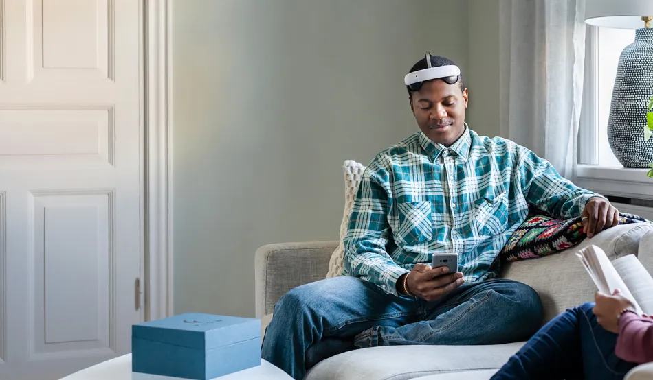 Man sitting on sofa
