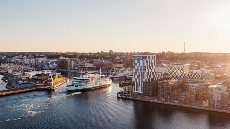 Drone picture over Helsingborg harbour