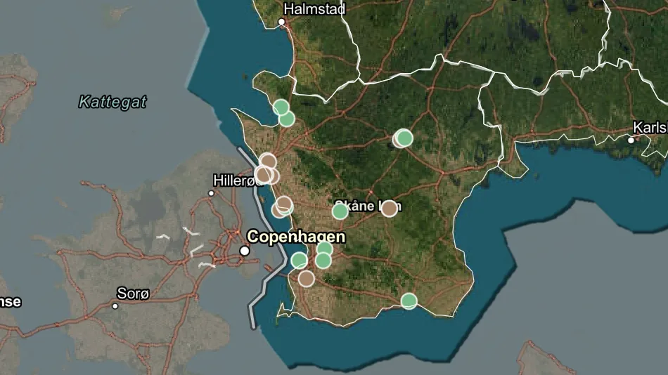 Maps showing locations in Skåne