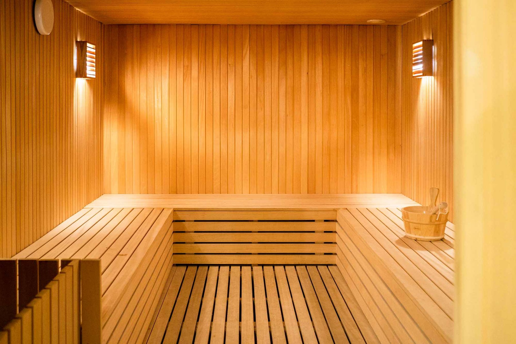 A wooden sauna